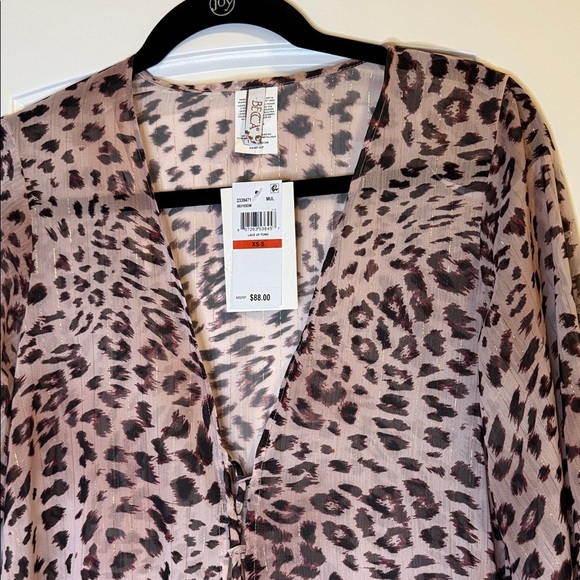 BECCA Animal Print Swim Cover-Up - Brown NWT XS-Small - Picture 6 of 10